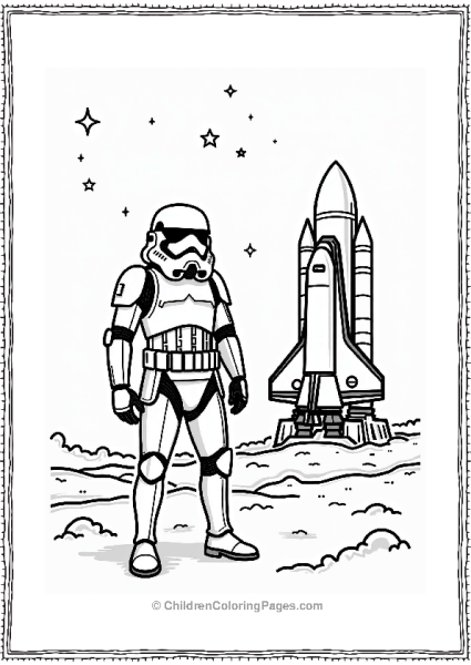 Stormtrooper By A Space Shuttle Free PDF Printable