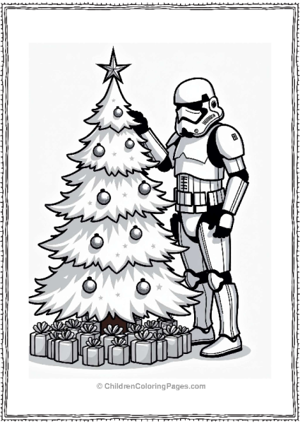 Stormtrooper Decorating A Christmas Tree Free PDF Printable