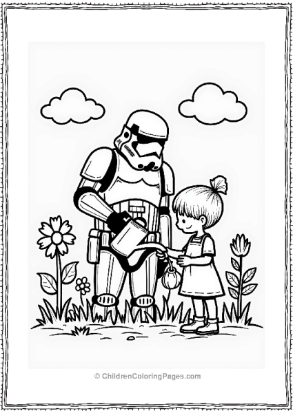 Stormtrooper Gardening With Child Free PDF Printable