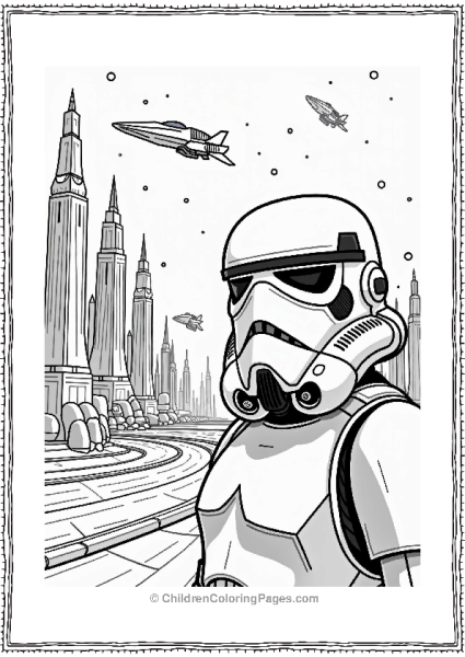 Stormtrooper In A Futuristic City Free PDF Printable