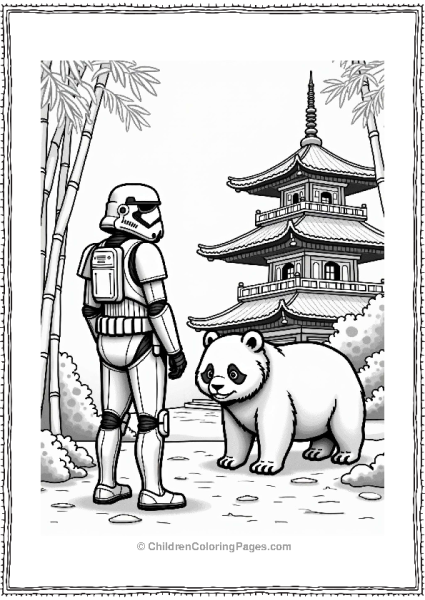 Stormtrooper In Ancient China With Panda Free PDF Printable