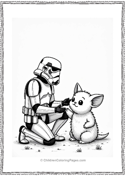 Stormtrooper Petting A Fluffy Alien Free PDF Printable