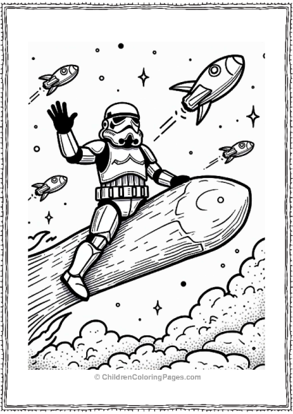 Stormtrooper Riding A Comet Free PDF Printable