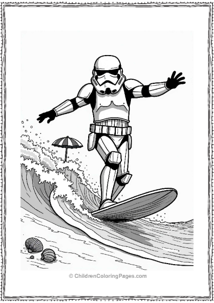 Stormtrooper Surfing At The Beach Free PDF Printable