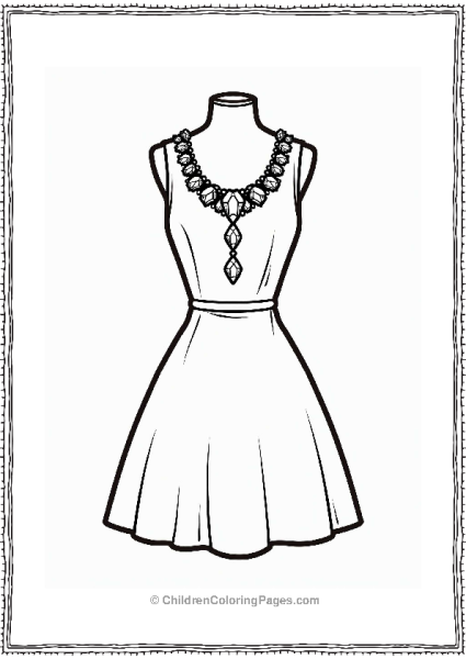 Stylish Diamond Necklace Over Dress Free PDF Printable