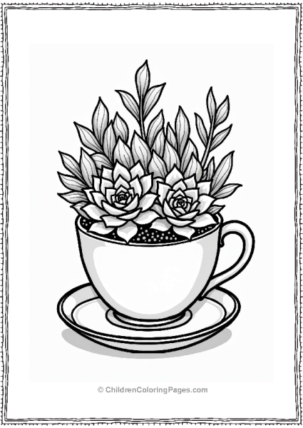Succulent Arrangement In Teacups Free PDF Printable