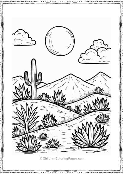 Succulent Cactus Garden On A Hill Free PDF Printable