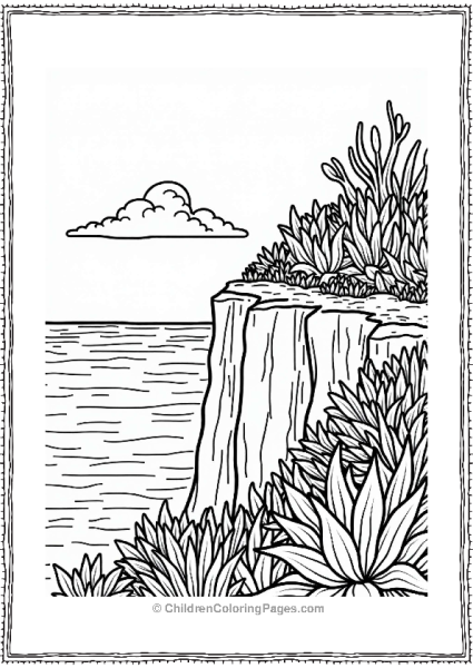 Succulent Cliffside Overlooking The Sea Free PDF Printable