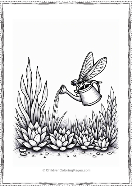 Succulent Garden With Dragonfly Free PDF Printable