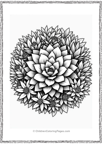 Succulent Mandala Coloring Page Free PDF Printable