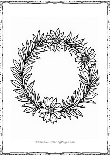 Succulent Wreath Coloring Page Free PDF Printable