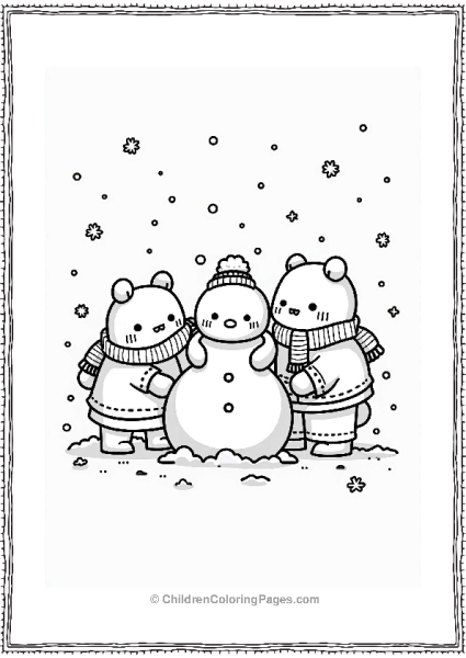 Sumikko Gurashi At A Winter Festival Free PDF Printable