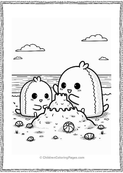 Sumikko Gurashi At The Beach Free PDF Printable