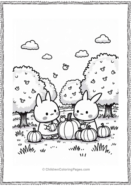 Sumikko Gurashi Autumn Harvest Scene Free PDF Printable
