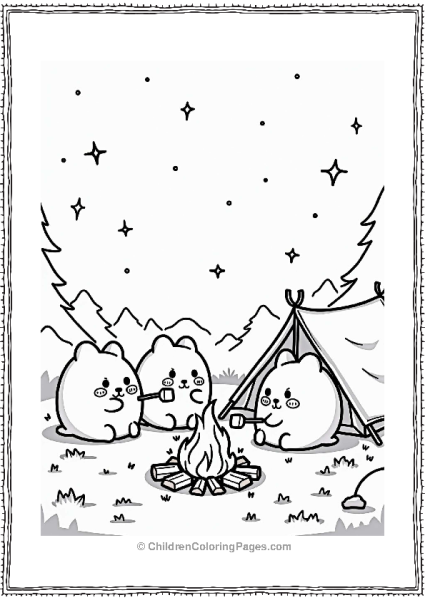 Sumikko Gurashi Camping Scene Free PDF Printable