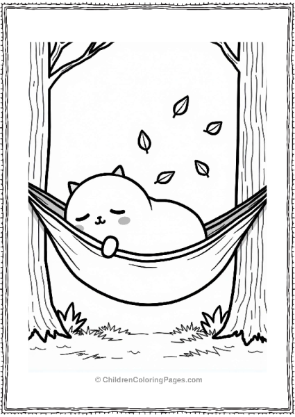 Sumikko Gurashi Character In A Hammock Free PDF Printable