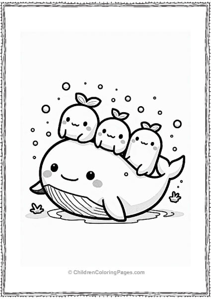 Sumikko Gurashi Characters On A Whale Free PDF Printable