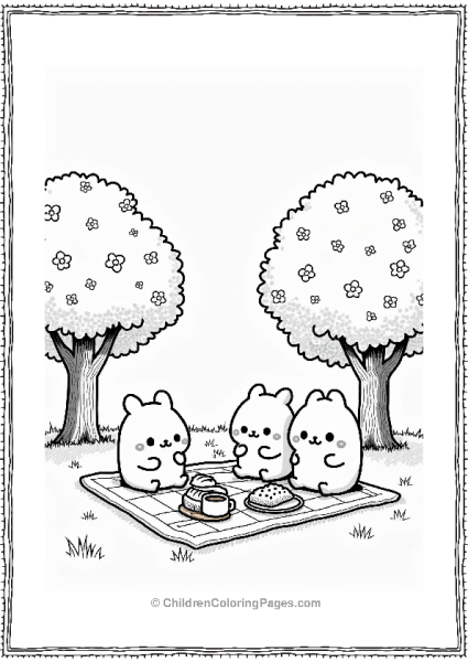 Sumikko Gurashi Cherry Blossom Picnic Free PDF Printable