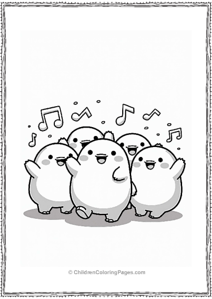 Sumikko Gurashi Dancing With Music Notes Free PDF Printable