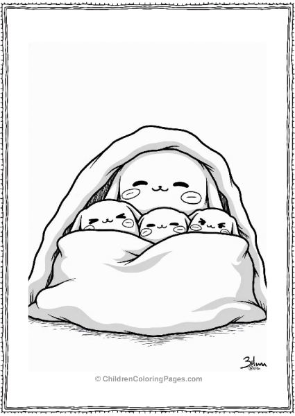 Sumikko Gurashi Friends Under A Cozy Blanket Free PDF Printable