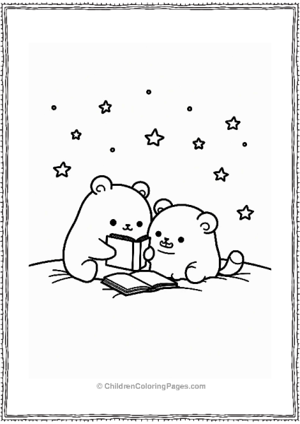 Sumikko Gurashi Fukuro Reading To Shirokuma Under The Stars Free PDF Printable
