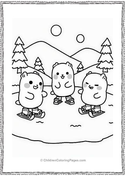 Sumikko Gurashi Ice Skating Free PDF Printable
