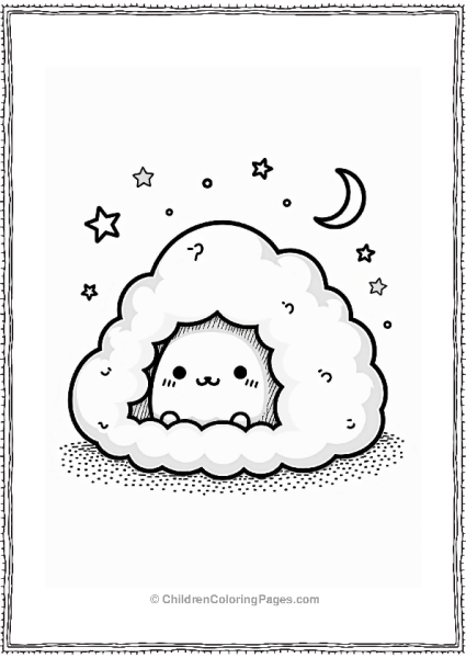 Sumikko Gurashi In A Cozy Cloud House Free PDF Printable