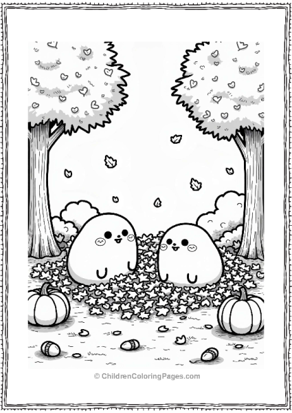 Sumikko Gurashi In Autumn Leaves Free PDF Printable