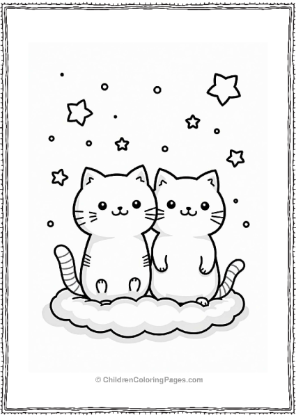 Sumikko Gurashi Neko And Tonkatsu Gazing At Stars Free PDF Printable