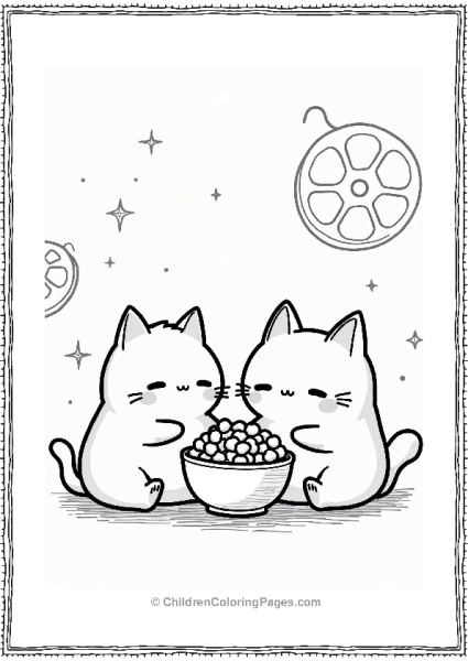 Sumikko Gurashi Neko And Tonkatsu Movie Night Free PDF Printable