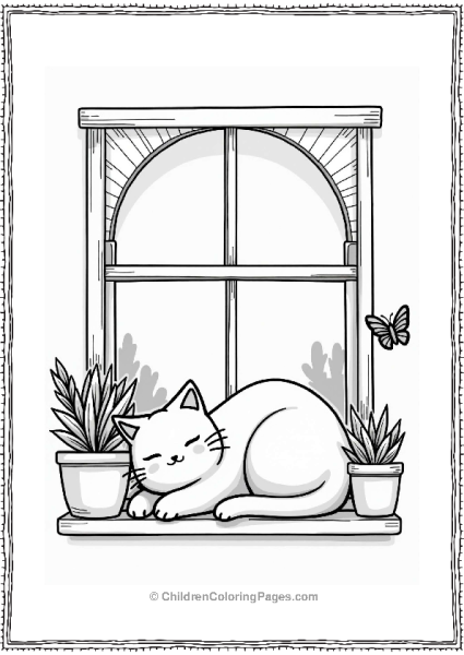 Sumikko Gurashi Neko In A Sunny Window Sill Free PDF Printable
