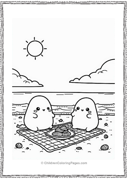 Sumikko Gurashi Picnic On The Beach Free PDF Printable
