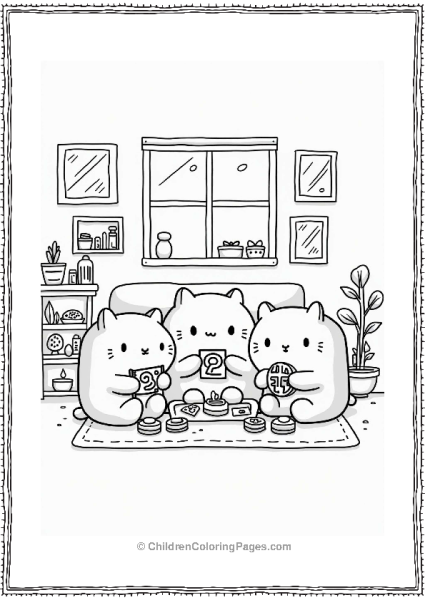 Sumikko Gurashi Playing In The Living Room Free PDF Printable