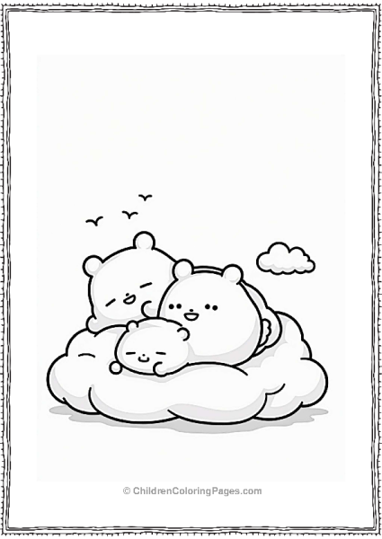 Sumikko Gurashi Shirokuma And Fukuro Napping On A Cloud Free PDF Printable