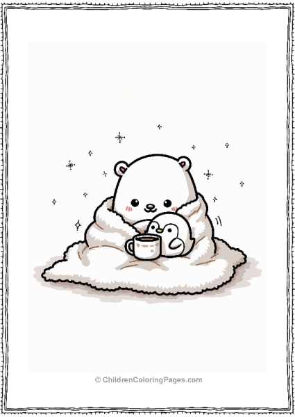 Sumikko Gurashi Shirokuma And Penguin Under A Blanket Free PDF Printable