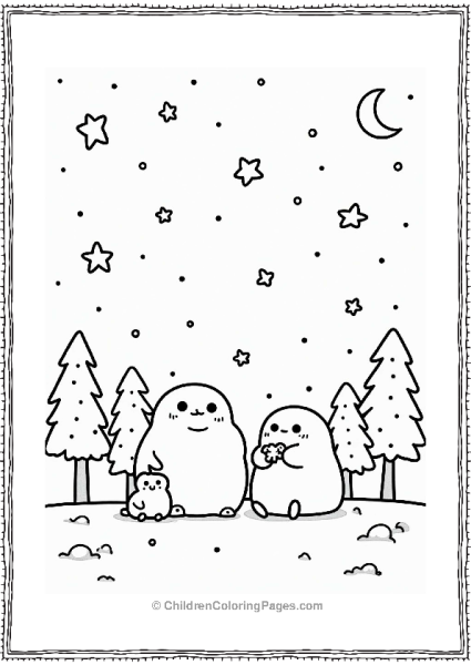 Sumikko Gurashi Stargazing In Winter Free PDF Printable