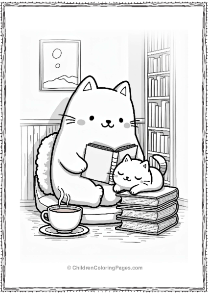 Sumikko Gurashi Tonkatsu In A Cozy Reading Nook Free PDF Printable