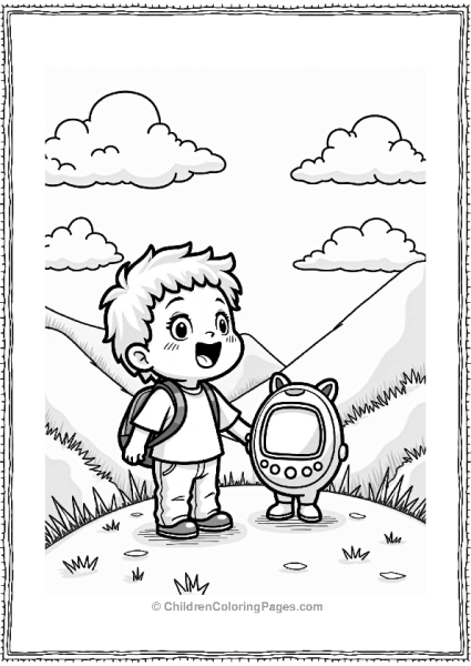 Tamagotchi Adventure Child And Tamagotchi Exploring Free PDF Printable