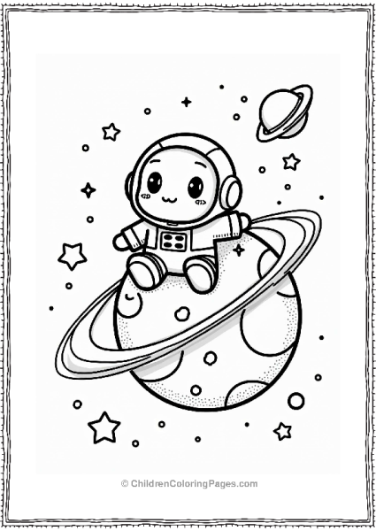 Tamagotchi Astronaut On A Colorful Planet Free PDF Printable