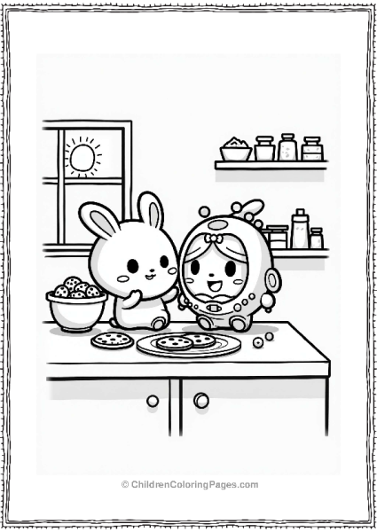 Tamagotchi Baking Cookies With Parent Free PDF Printable