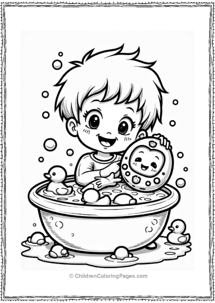 Tamagotchi Bath Time With Child Free PDF Printable