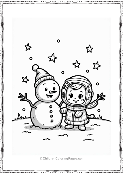 Tamagotchi Building A Snowman At Christmas Free PDF Printable