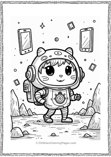 Tamagotchi Character In A Tech Environment Free PDF Printable