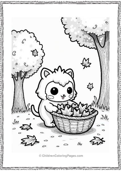 Tamagotchi Collecting Autumn Leaves Free PDF Printable