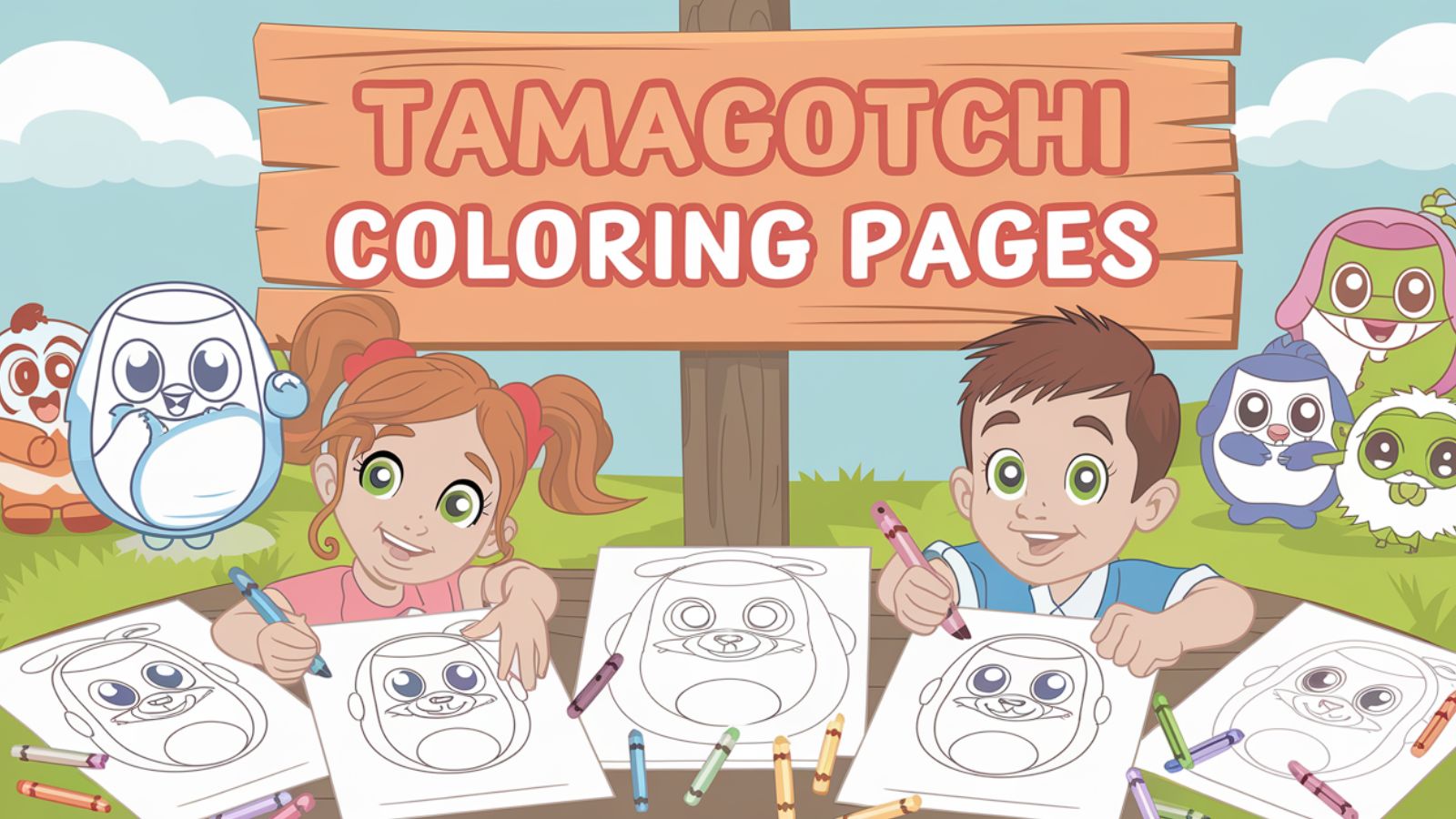 Tamagotchi Coloring Pages – Free PDF Printables  🐣🎮💖