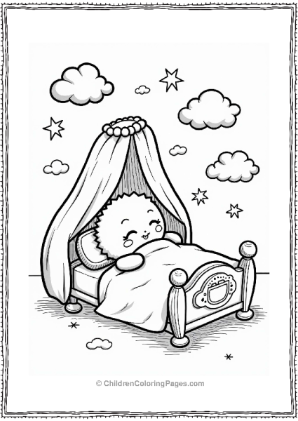Tamagotchi Dreaming In A Canopy Bed Free PDF Printable