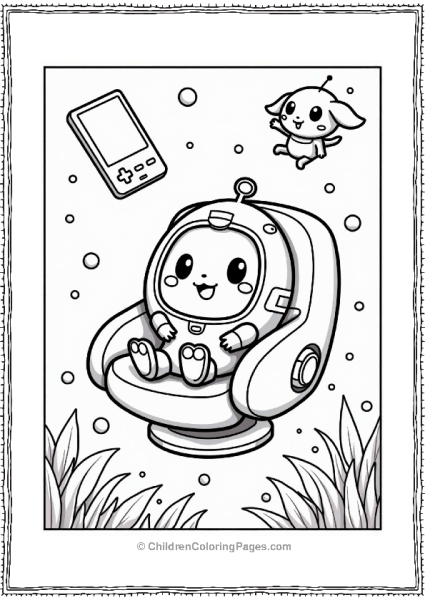 Tamagotchi In A Futuristic Hover Chair Free PDF Printable