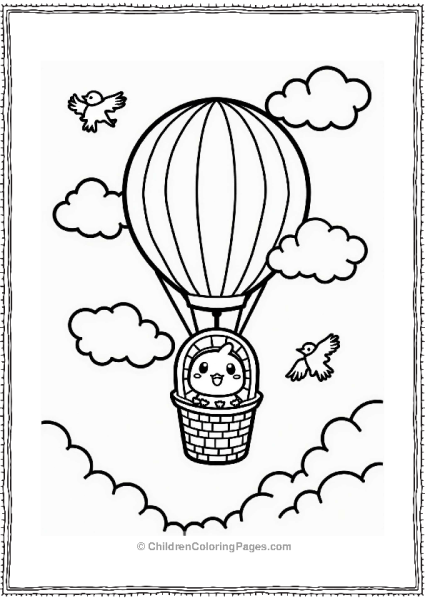 Tamagotchi In A Hot Air Balloon Free PDF Printable