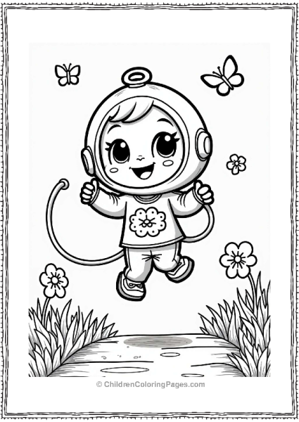 Tamagotchi Jumping Rope In A Garden Free PDF Printable