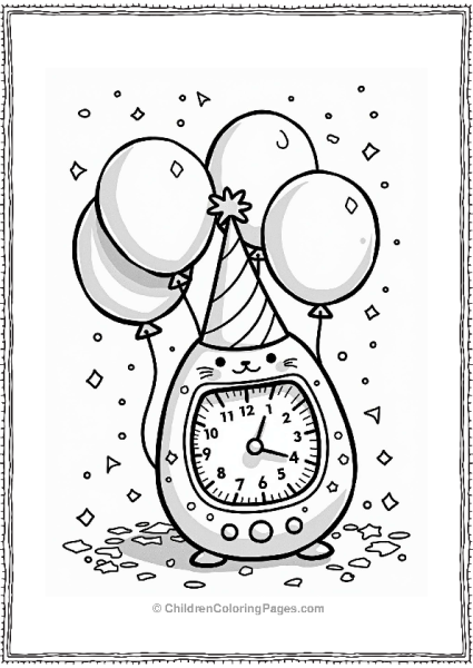 Tamagotchi New Year Celebration Free PDF Printable